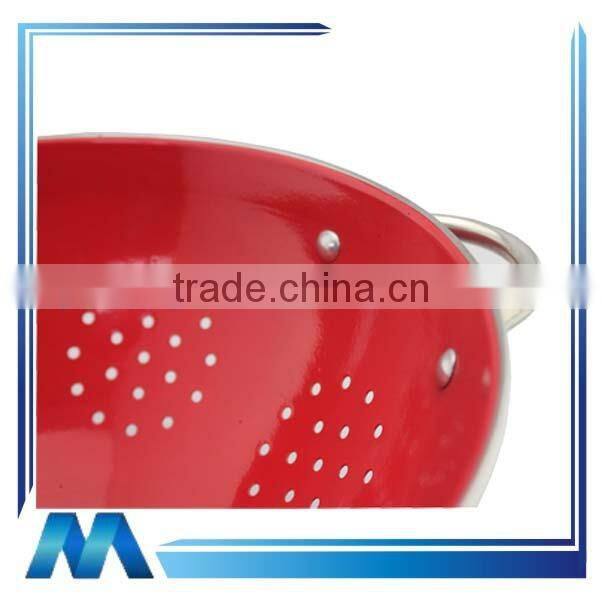 stainless steel red basket,stainless steel colander,fruit basket