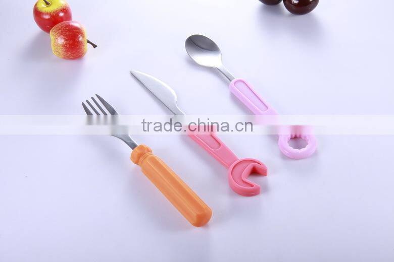 High-tech ABS handle printed pattern with metal spoon and fork set