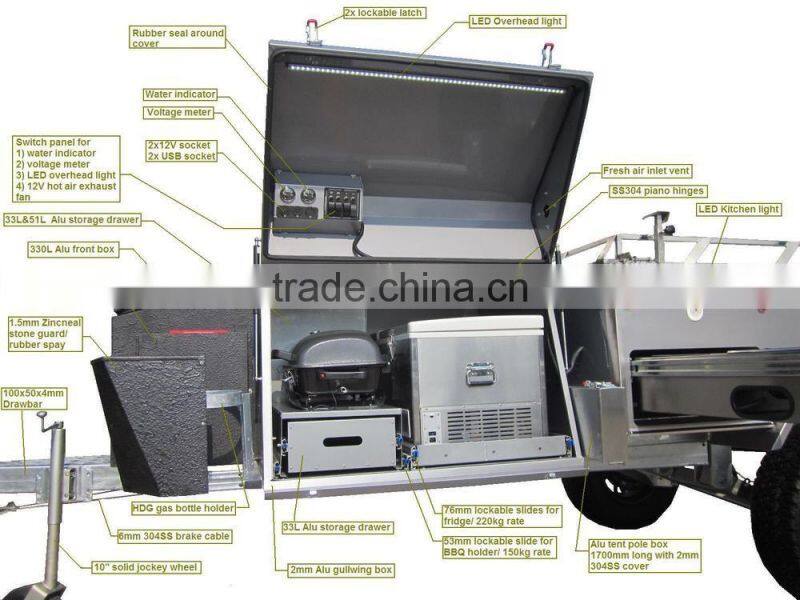 2017 Off road hard floor camper trailer travel trailer camping trailer tent trailer