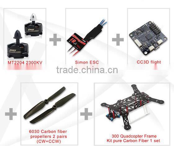 FPV Quadcopter Transformer 300 Carbon Fiber Frame Combo CC3D MT2204 12A ESC