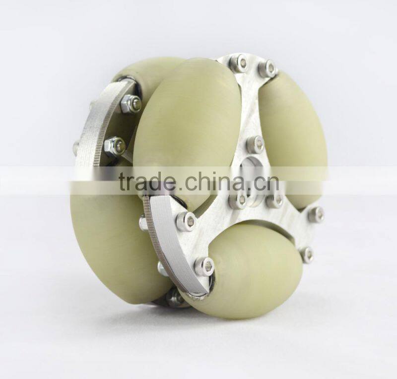 100mm Aluminum assemble robot Omni wheel with PU Roller 14182