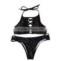 2016 new arrival custom design retro high waist girl bikinis