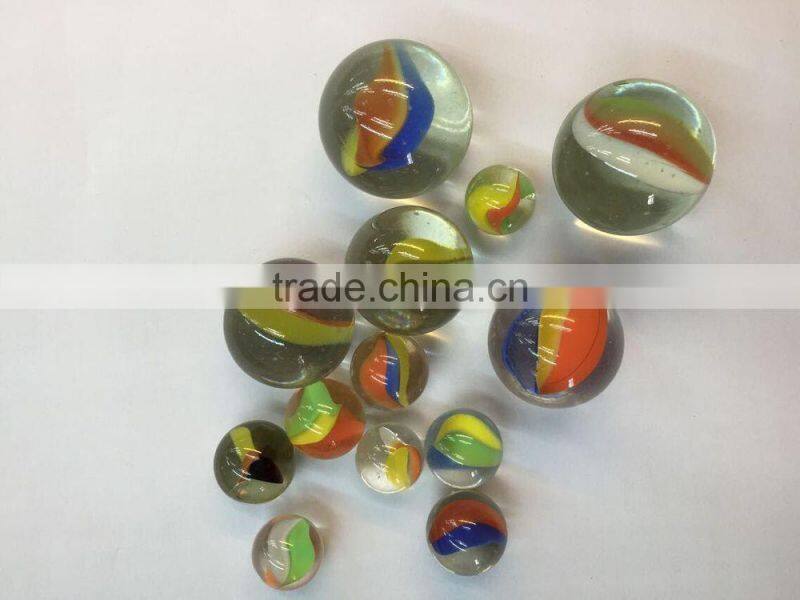 Higher transparent three colour marbles