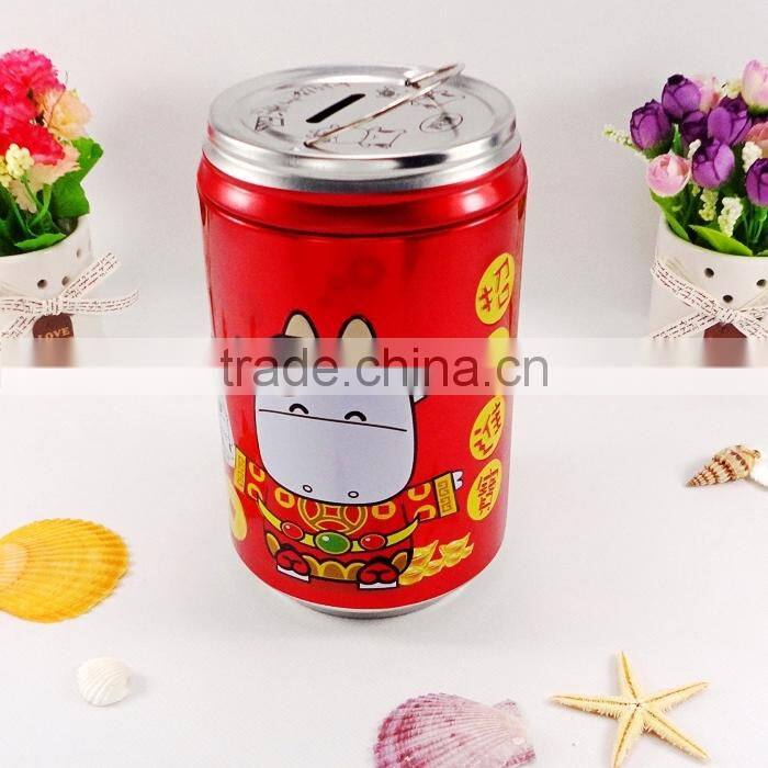 New custom gift nice printing round tin can coin bank