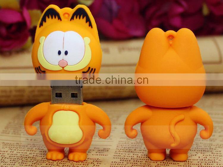 Creative mini coffee cartoon cat usb flash drive shell