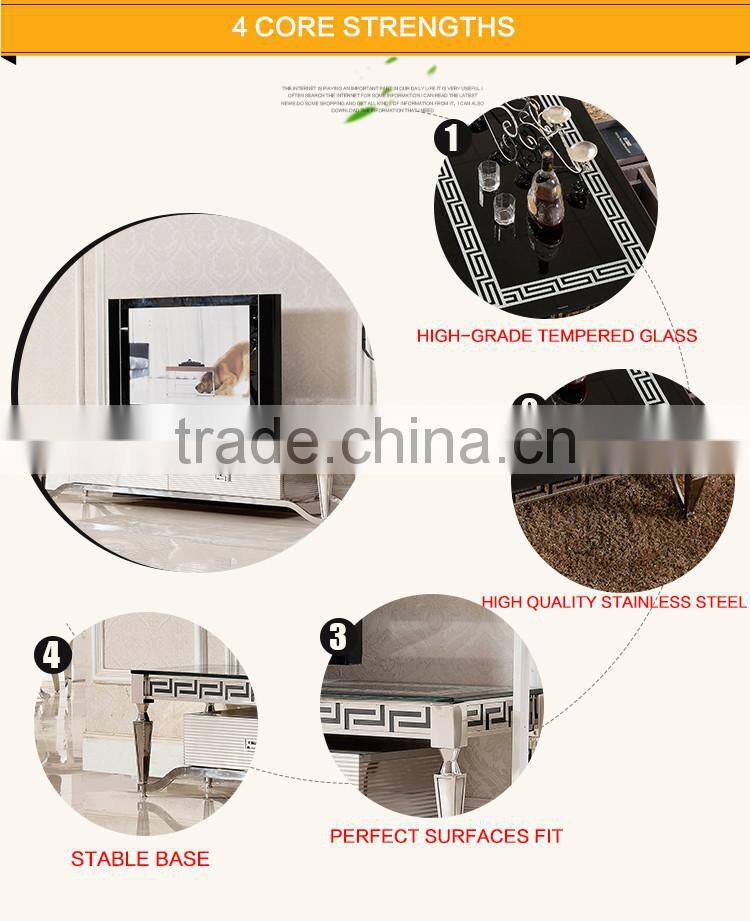 E375 Glass Top MDF Types of TV Stand