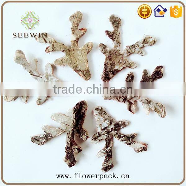 Small deer natural flower wood bark engraving