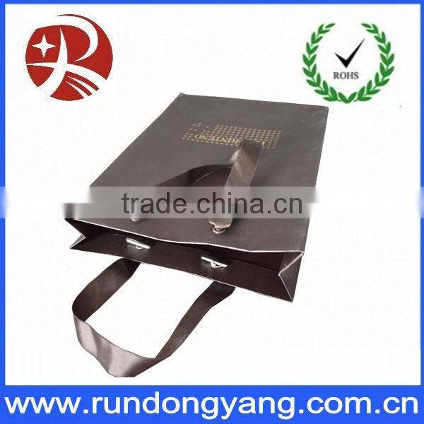 Promotional full printing cheap brown paper bags with handles