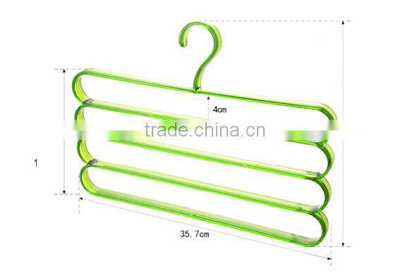 Fashion Colorful 4Layer Plastic Trousers Hanger Towel Hanger Clothes Hanger