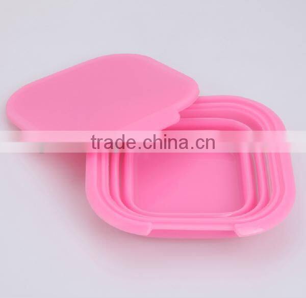 silicone folding lunch box/collapsible lunch box