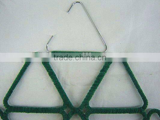 Cyan wool woven iron frame flower hanging scarfs&ties holder