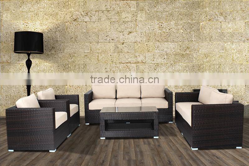 aluminum frame garden furniture rattan sofa