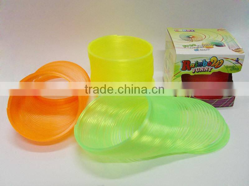 popular plastic rainbow spring toys educational classic toys for kids/promotional toys raibow circle