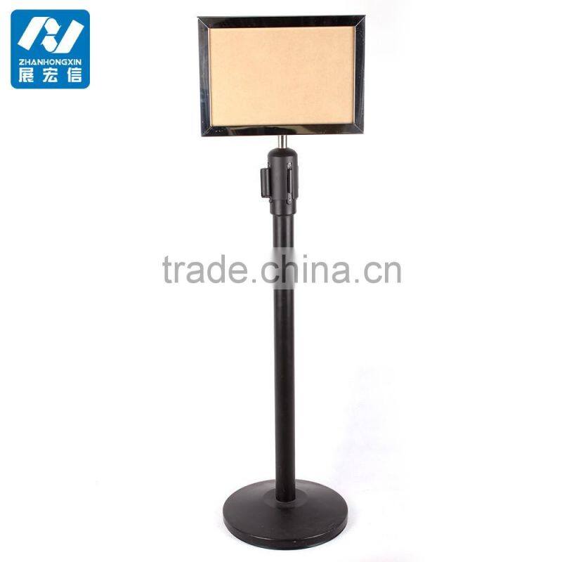 stainless steel sign holder for queue belt stand