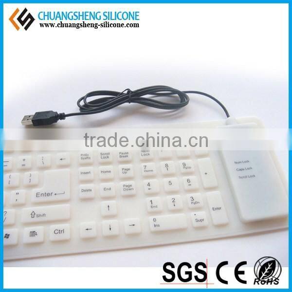 HOT SELLING PC/TABLET WATERPROOF SLIM SILICONE USB KEYBOARD