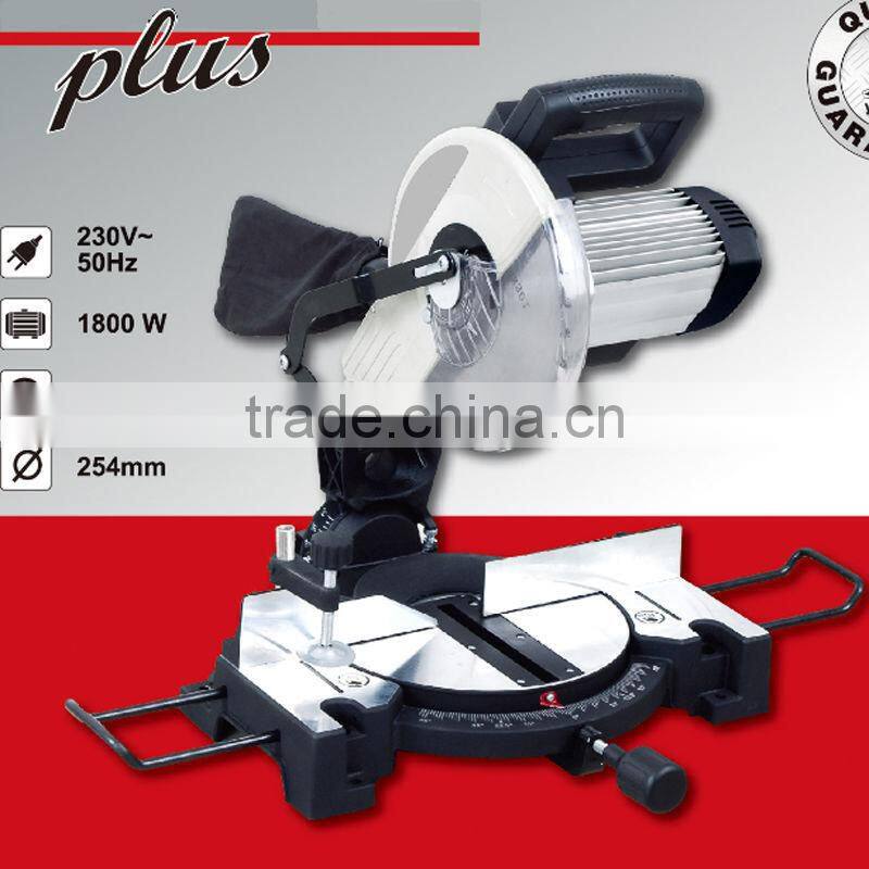 Low Noise 255mm 1800w Induction Motor Wood/Aluminum Cutting Machine Electric Power Hand Miter Saw
