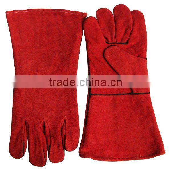 Durable cow split leather welding glove