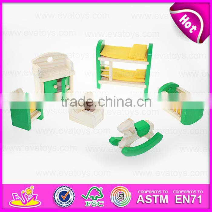2016 New fashion children wooden dolls house furniture for sale W06B021