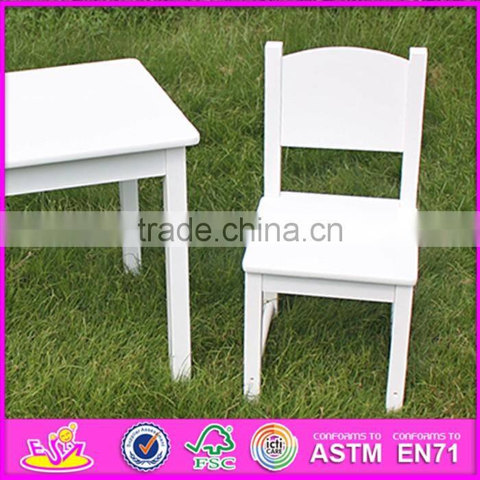 2016 new design home / school / kindergarten white kids wooden table and chairs W08G145
