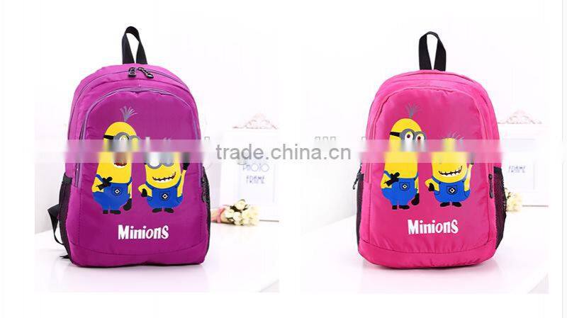 cute minion cartoon school backpack for kids