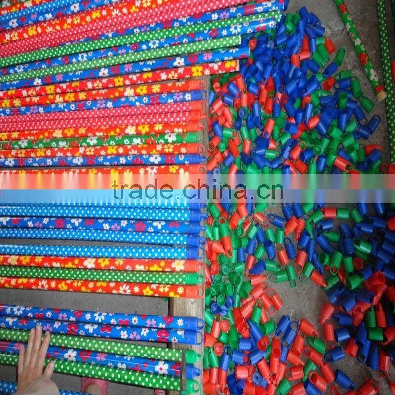 Mix color pvc coated broom wooden handle