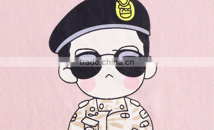 2016 New Fashion Style Summer Girl Student Popular Korean Star Commics Potrait Print Short Sleeve T- shirt