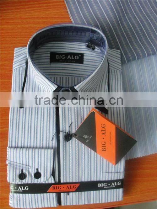 Factory wholesale cheap man shirt,high collar stipes dress shirts