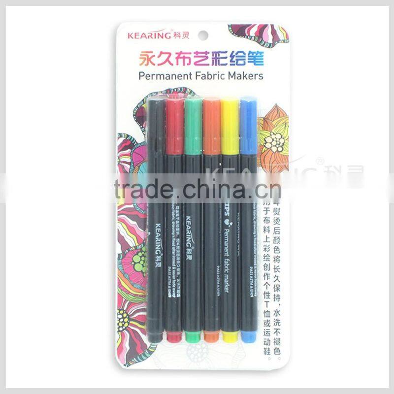 Kearing Kids Safety DIY Ink Permanent Fabric Pens T Shirt Graffiti Fabric Pens #FM20
