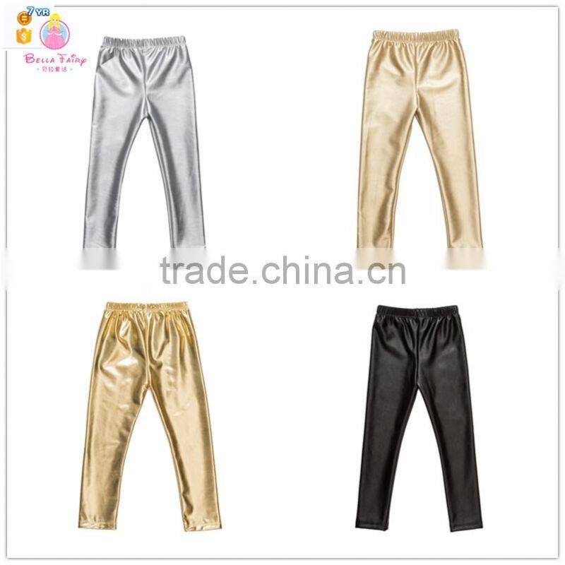 2016 Newest hot selling top quality design Imitation Leather Leggins fitness baby leggings Sweet Child Pants