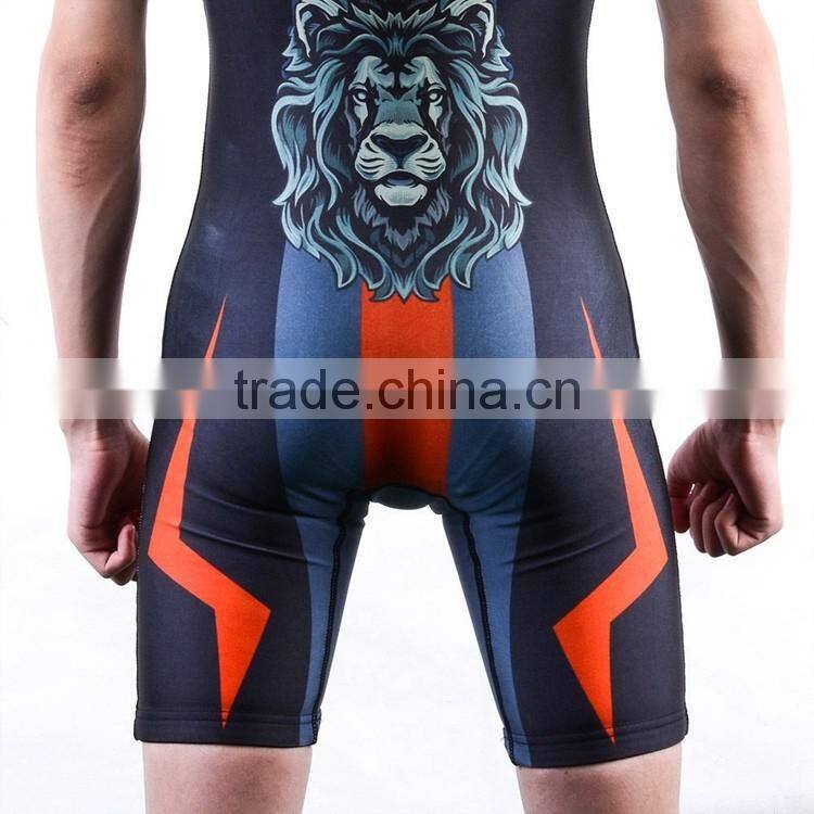 Latest cool sublimation print cheap custom wrestling singlets