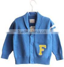 Fashion Lapel Collar Baby Boys Pattern Knitwear Cotton Children Cardigan Knitwear