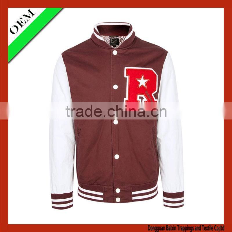2015 man jacket,cheap baseball jacket ,plain baseball jacket red