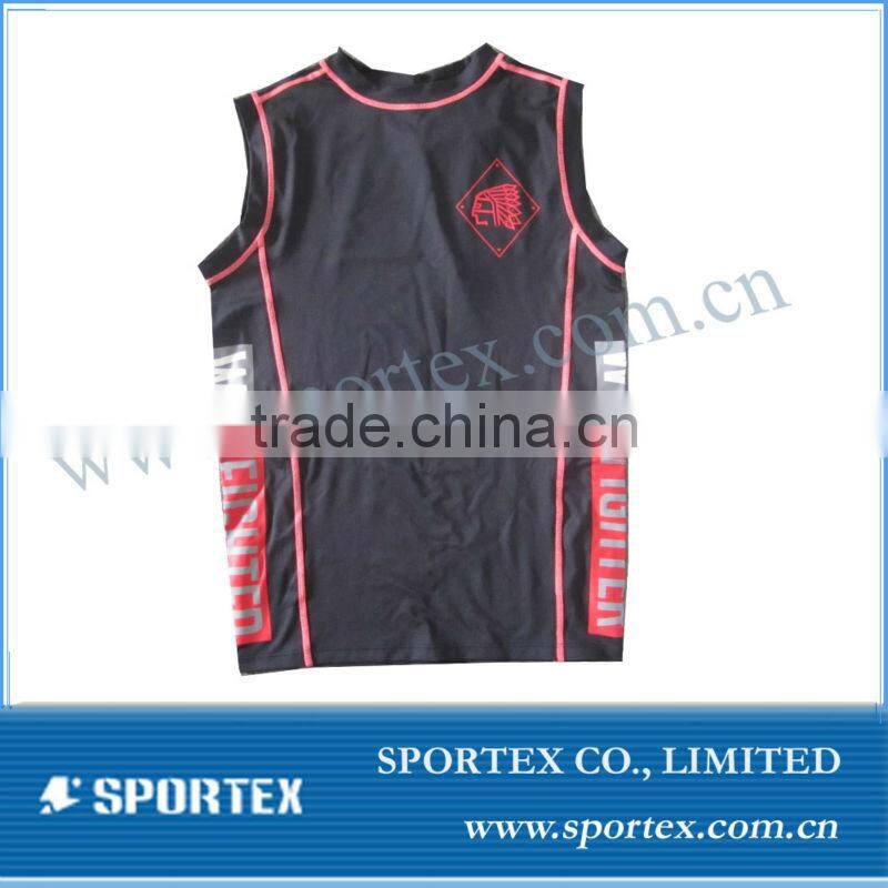 Wholesale custom compression vest / sleeveless compression shirts / compression wear for men