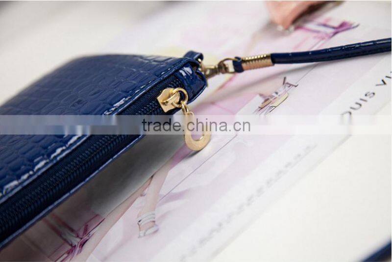 Korean fashion single shoulder pu leather crocodile lady women's shopping hand bag