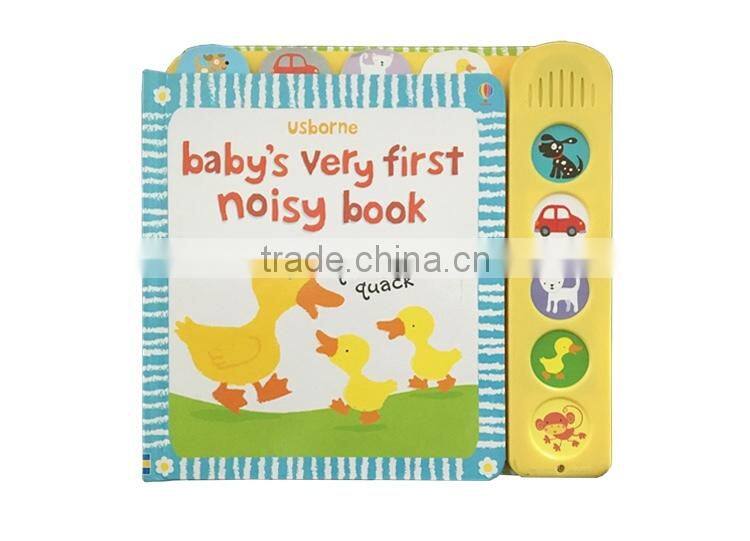 Children sound board book 5 buttons music book with die cutting patterns