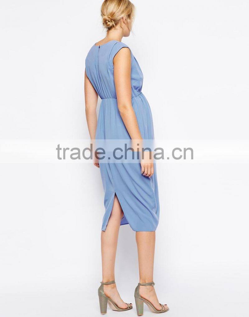 Maternity Gathered Workwear Maxi Dress China supplier