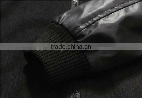 2012 new style men apparel winter sweater leather jacket wool jacket