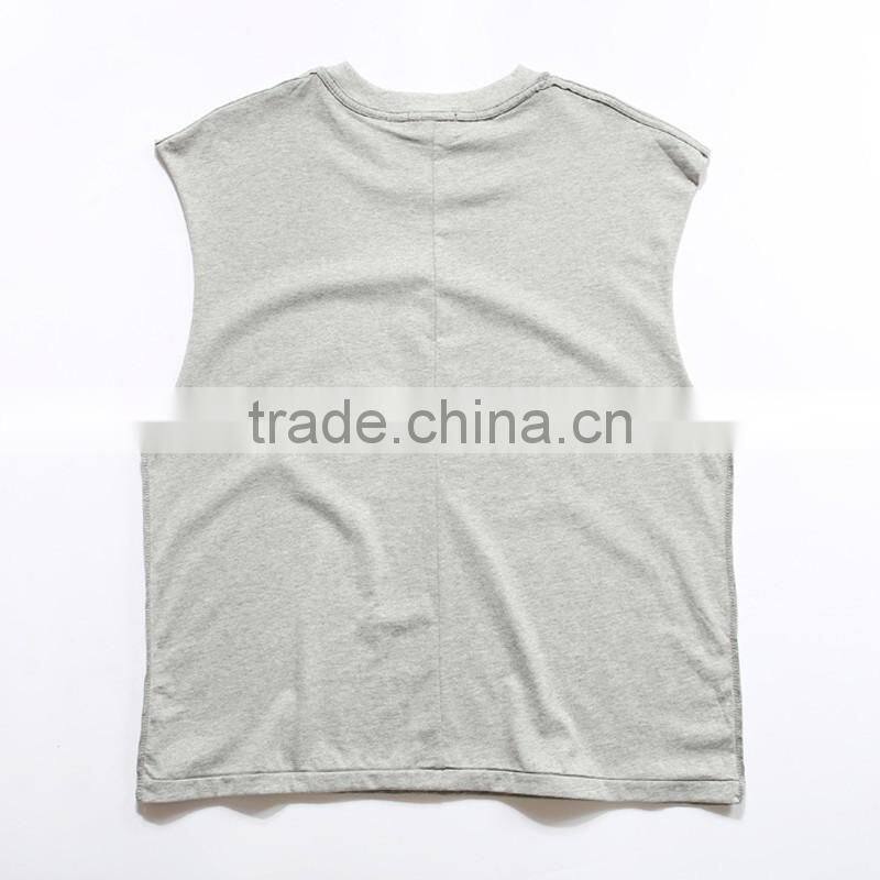 Custom new fashion boys & girls cotton blank tops / tank top T13366