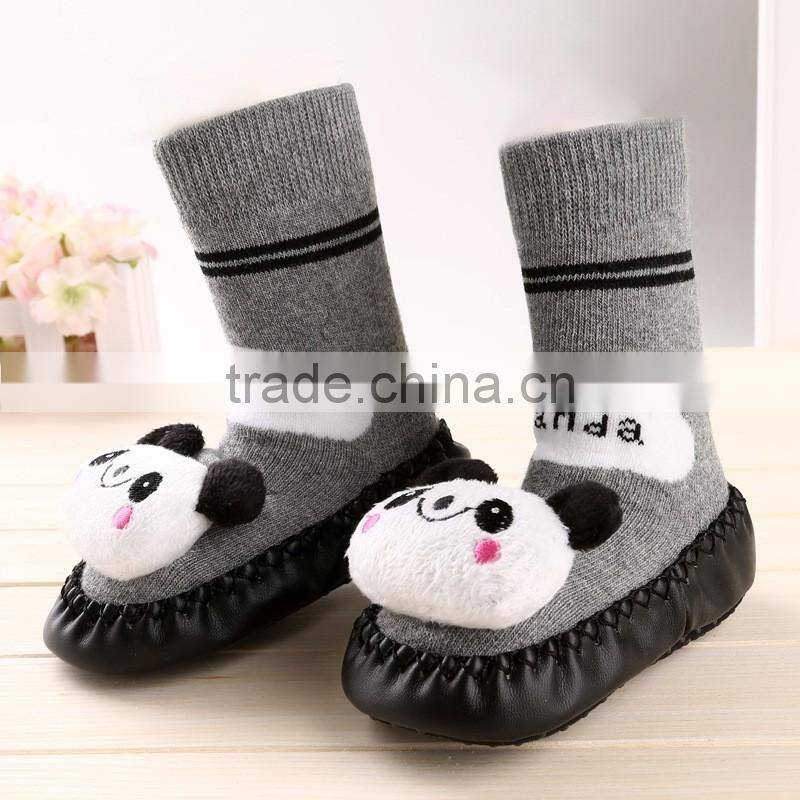 2016 Custom sock wholesale low MOQ cartoon tube baby shoe anti-slip floor sock