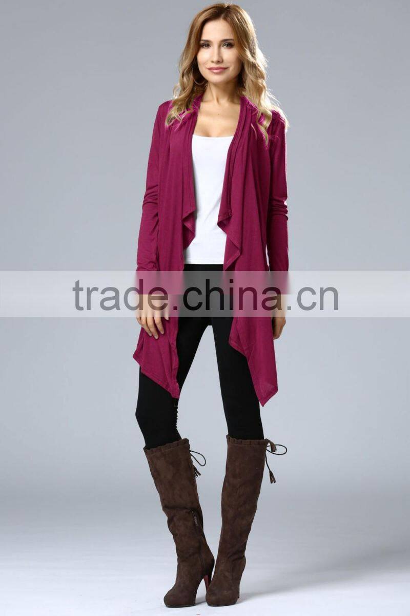 Top High Quality Lady Clothing Customize Ladies Long Outerwear For Women 2017