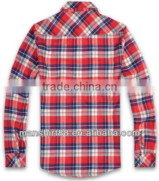 Latest design fancy 100%Cotton Single velvet Checked thickening Shirt for men with spread collar S,M,L,XL,XXL