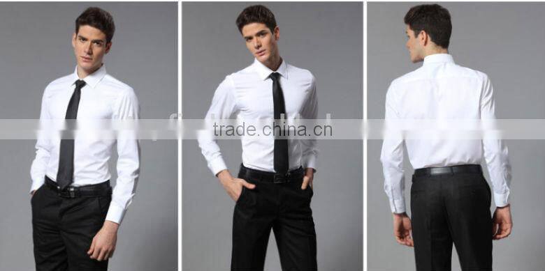 Wholesale,cheap long sleeve white color dress shirts,tie men dress shirts