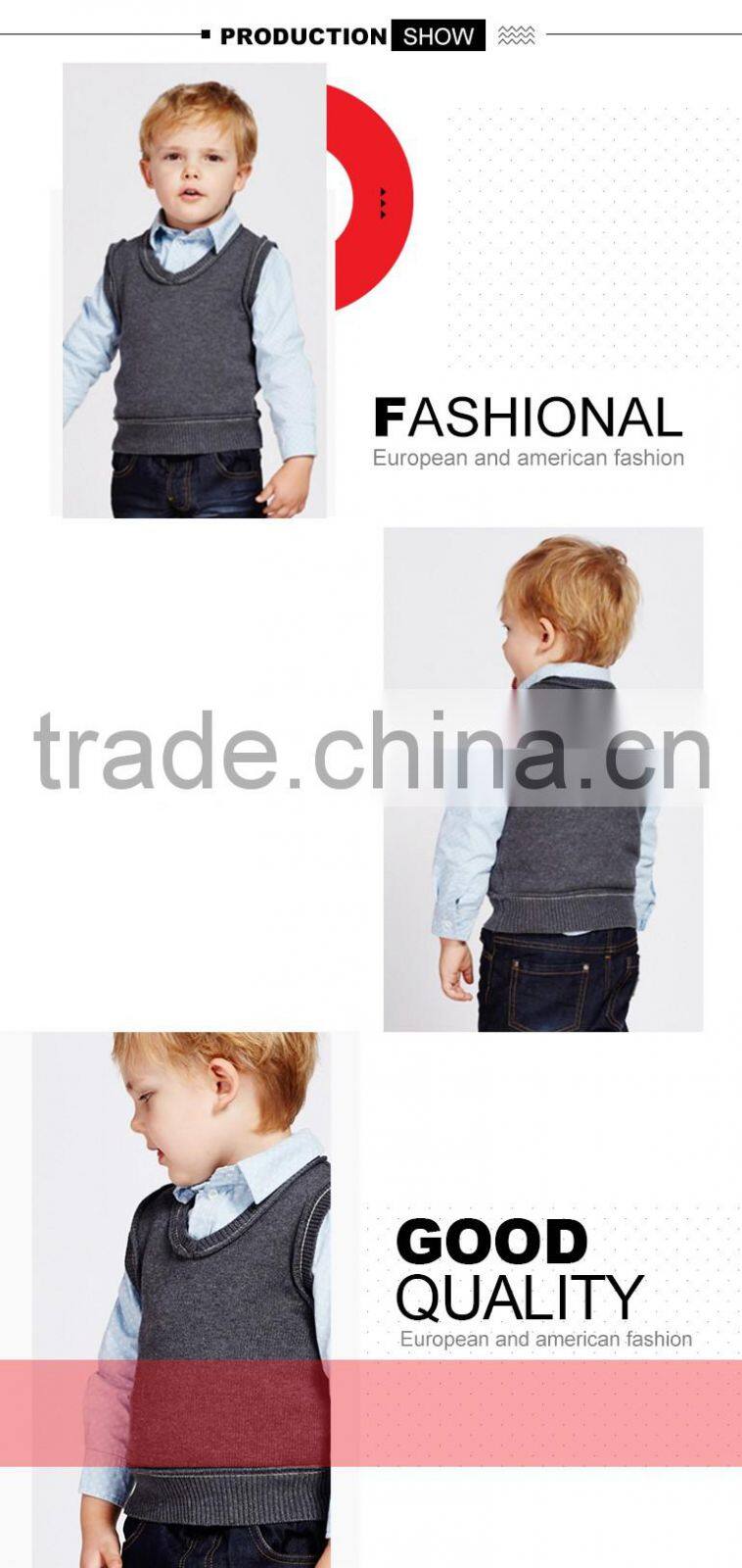 2017 cheap woolen baby knit sweater vest design for winter