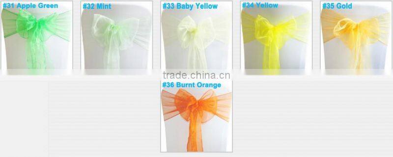 Factory Supply 18x 275cm ORGANZA SASHES CHAIR COVER BOW SASH WIDER SASHES FOR A FULLER BOW