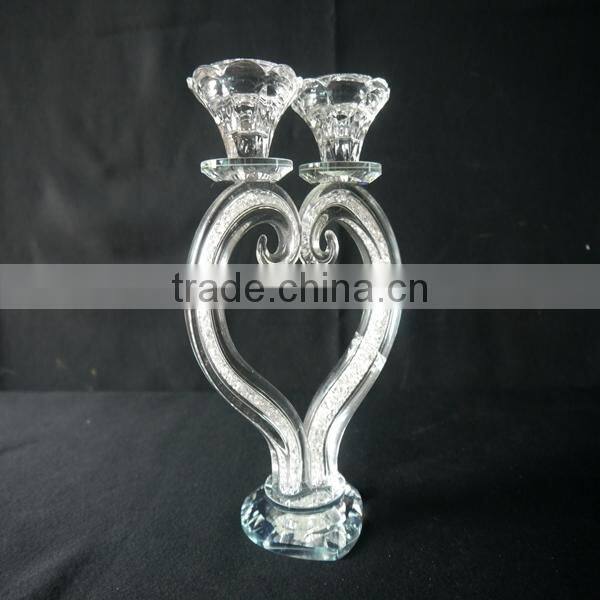 Hot Sales!K9 Crystal Candle Holder,Heart Shaped Crystal Candle Holder For Wedding Or Home Decoration