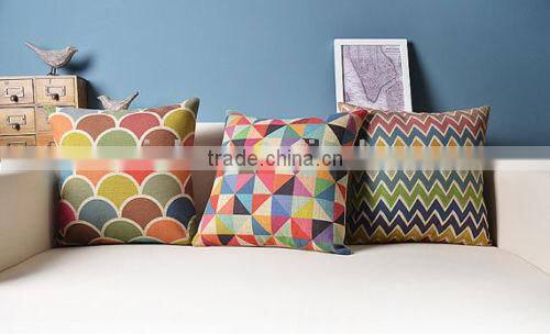 colorful geometry pattern pillow case cushion cover