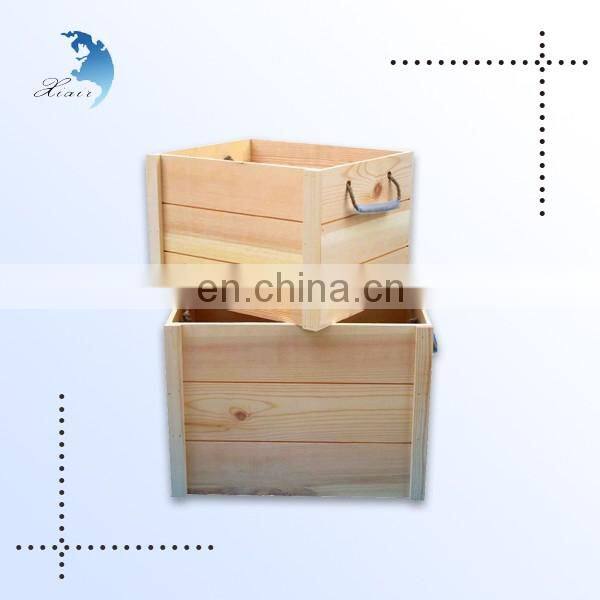 Custom design large various colour fancy square shape fumigated wooden crate