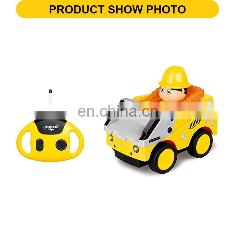 New product 4 channel remote control plastic rc toys construction toy truck with light & music