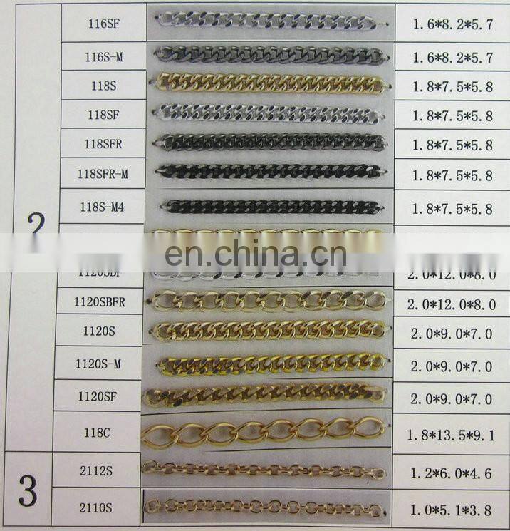 wholesale custom made design aluminum oxidation long chain design gold