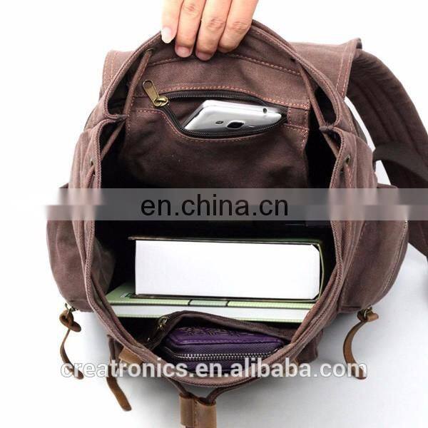 Vintage Canvas Leather Backpack, Hiking Daypacks, Computers Laptop Backpacks China Wholesale Dry Bag Packpack